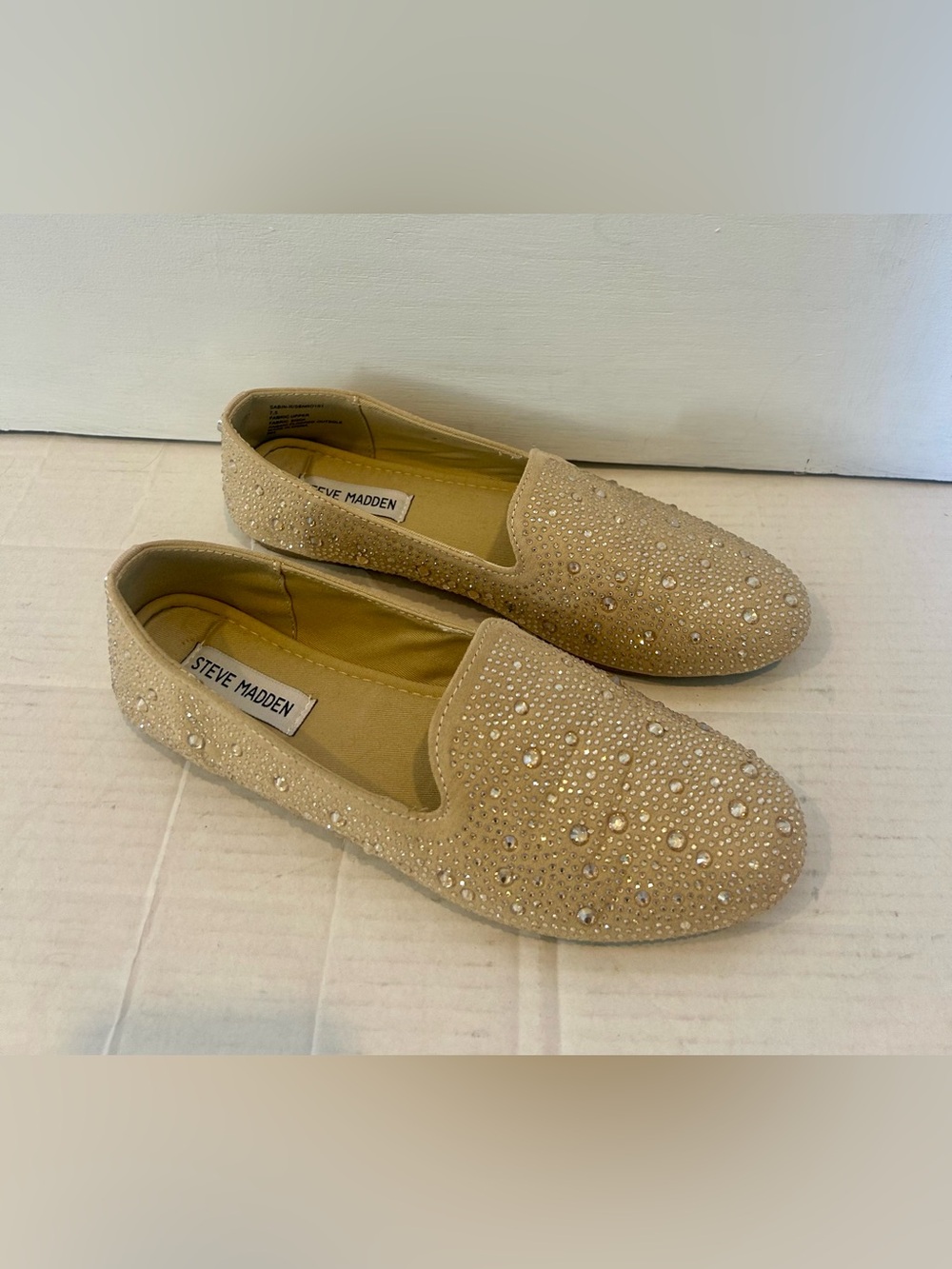 Steve Madden Nude Beaded Slip-On Loafers